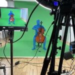 digital hologram playing cello